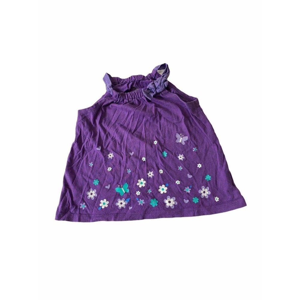The Childrens Place Toddler Girls Tank Top Purple Size 2T Flower Butterfly Print